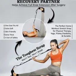 fitcozi Leg Stretcher for Plantar Fasciitis, Achilles Tendinitis, Foot Drop Polyester Yoga Strap image 5