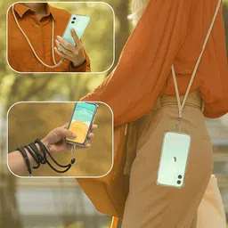 IshanyaLiving 1 piece Universal Adjustable Crossbody Mobile Lanyard with transparent patch Phone Charm image 2