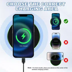 Jxrev 15W Fast Wireless Charger Compatible For iPhone 1716/15/14/13/12 Series– Black Charging Pad image 3