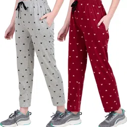 pstenterprises Pack of 2 Women Printed Multicolor Track Pants-picture-16