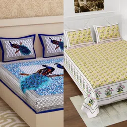 poorak Cotton Double Flat 210 TC Jaipuri Prints Bedsheet-picture-25