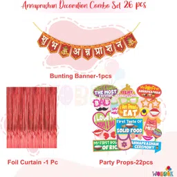 wobbox Annaprashan Props, Subh Annaprashan Banner, Annaprashan Decoration Kit-7 Photo Booth Board image 2