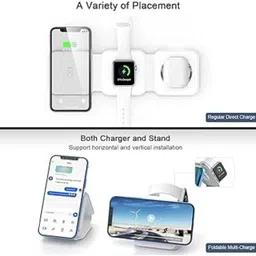 poxi 3 in 1 Foldable Wireless Magnetic Charger Charging Pad image 4