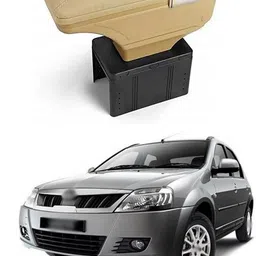 prtek Stylish Car Armrest with Glass Holder & Ash Tray Beige & Chrome for all Cars (Universal) C113 Car Armrest-picture-25