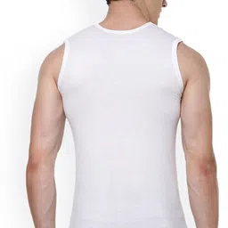 ramraj cotton Pack of 4 White Round Neck Cotton Undershirt Men Vest image 2