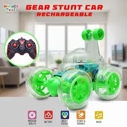 wonder 360° Spin & Gear Stunt RC Racer–LED Light-Up Remote-Control Car with Music image 2