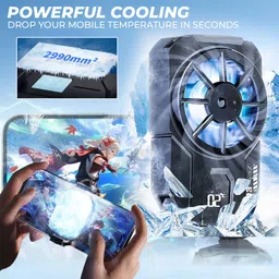 MOBIZAC Mobile Phone Cooler Radiator Cooling Fan for Gaming Mobile Cooling Pad image 2