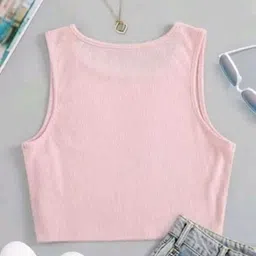 dervishi Casual Regular Sleeves Solid Women Pink Top image 2