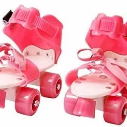 welzivs Kids Roller Skates adjustable Size Skating shoes Age Group 6 to 14 Pink Shoe Skates - Size 4-7 US image 3