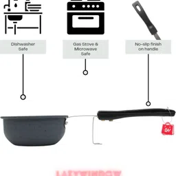 lazywindow Nonstick Fry / Tadka Pan 11 cm diameter 0.25 L capacity image 2