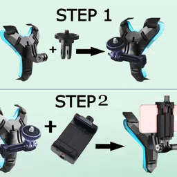 expressbuys MotoVlogging Full Face with Chin+Mobile Holder+Mic(Combo)For Bikers Helmet Mount image 4