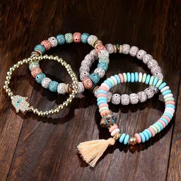 unwind by yellow chimes Alloy Beads Bracelet Set-picture-10