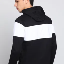 park avenue Men Full Sleeve Color Block Hooded Sweatshirt image 4