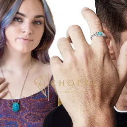 chopra gems 6.50 ratti 100% Effective & Effective Turquoise/Firoza Gemstone for Men & Women Turquoise Stone Pendant image 4