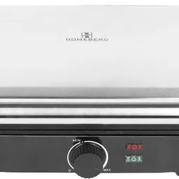 homeberg by homeberg Non-Stick Cooking Surface 4 Slice Tandoor & Grill Maker 2000W -HSG737 Open Grill image 3