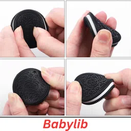 babylib Baby Oreo Shape Chewable BPA Free Silicone Teether Teether image 2