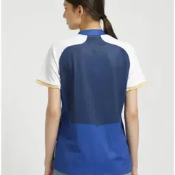 sai Women Printed Round Neck Polyester Blue T-Shirt image 2