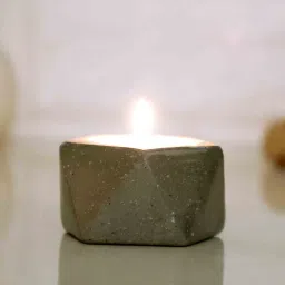 posh n plush Decorative Grey Terrazo Table Tea Light Holders image 1