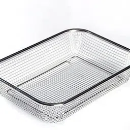 ramya beauty care Containers Kitchen Rack Stainless Steel Dish Rack Drain Basket with Drip TrayBig 30 * 20 * 6 CM Steel-picture-13
