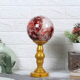decorativeray 3D Red & Gold Glass & Metal Table Lamp image 2