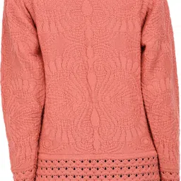 ewools Women Full Sleeve Pink Shrug image 3