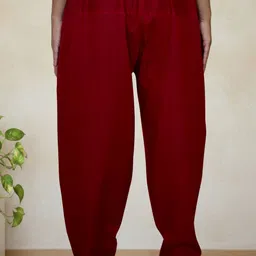 myplusfashion Cotton Blend Solid Women ["Maroon"] Salwar image 5