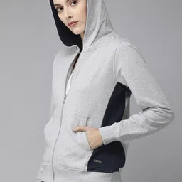 roadster Women Full Sleeve Color Block Hooded Sweatshirt image 3