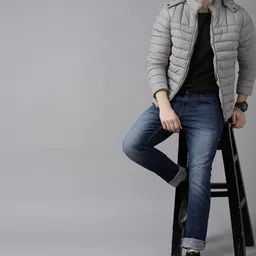 roadster Men Solid Padded Jacket image 3