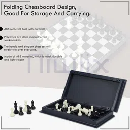 okasta Magnetic Travel Chess Set with Folding Chess Board for Kids and Adults 1.5 cm Chess Board image 4