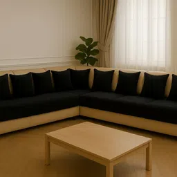 a.p handloom Velvet 3+3 Seater L-Shape Sofa Plain Cover-picture-18