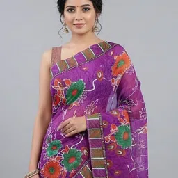 anugrah textile Embroidered Banarasi Lycra Blend, Chiffon Saree image 1