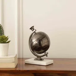 de maison decor Miniature Metal Earth Black with White Marble Base-picture-35