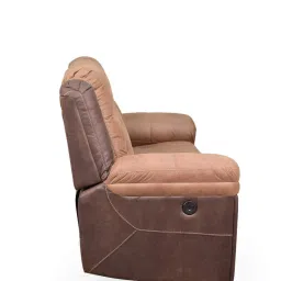 royaloak Georgia Fabric 3 Seater Motorized Recliner In Brown & Coffee Colour image 5