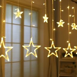 SPARK WORLD Yellow 12 Star Shaped LED String Lights-picture-15