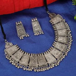 Oxidized Heaven Sterling Silver Plated Jewellery Set-picture-29