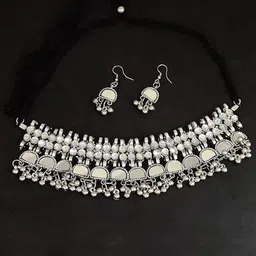 Oxidized Heaven Sterling Silver-Plated Mirror Jewellery Set-picture-11