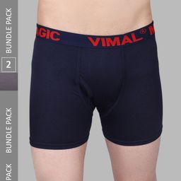 mack jonney VIMAL JONNEY Men Pack Of 2 Assorted Cotton Trunks-picture-22
