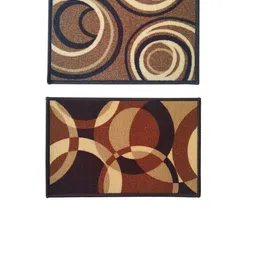Athom Trendz Set Of 2 Black & Brown Printed Anti Skid Doormats image 5