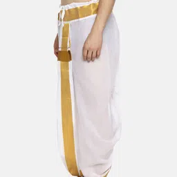 Sethukrishna Men Pack Of 2 White Solid Cotton Readymade Dhoti Pants image 3
