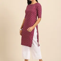 7threads 1 Stop Fashion Women Pack of 2 Ethnic Motifs Printed Crepe Kurta image 4