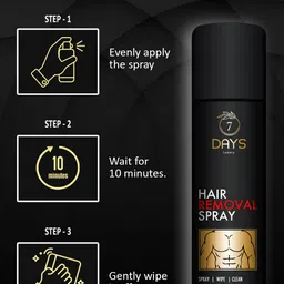 7daysnatural 7 DAYS Men Luxury Set Of 3 Hair Removal Spray For Pain Free Removal - 200ml Each image 5
