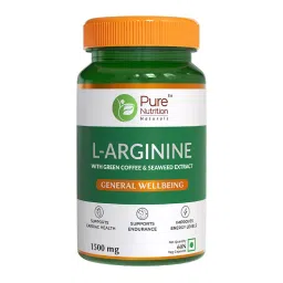 Pure Nutrition L-Arginine 1500 Mg With Green Coffee, Seaweed & Beetroot Extract, L-Citrulline And Nitric Oxide Booster supplement - 60 Veg Capsule-image-41