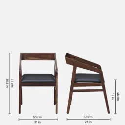 woodsworth from pepperfry Clint Sheesham Wood Arm Chair In Provincial Teak Finish image 2