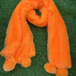 unique fab Self Design Wool Blend Women Orange Stole-picture-23