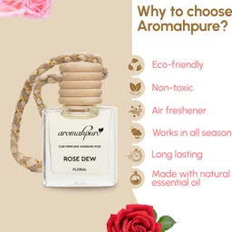 aromahpure Car Perfume Hanging Pod Rose Car Air Freshener Car Freshener Diffuser image 2