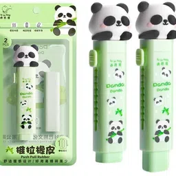 rashi Push-Pull Rubber/ Erasers for Students (Pack of 2) Random Design Non-Toxic Eraser image 3