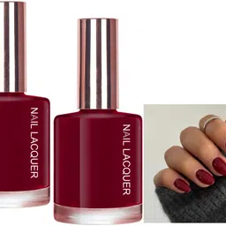 adjd Combo Shine & Breathable Nail Polish, Quick Dry Cherry red Cherry red-picture-33