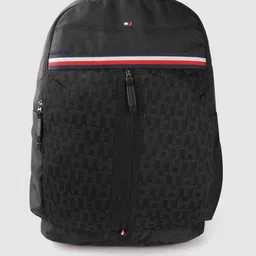Tommy Hilfiger Unisex Black Brand Logo Backpack-image-86