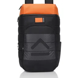 uppercase Unisex Black & Orange Backpack-picture-33