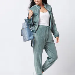 Globus Women Blueish Grey Textured Smart Casual Backpack image 4